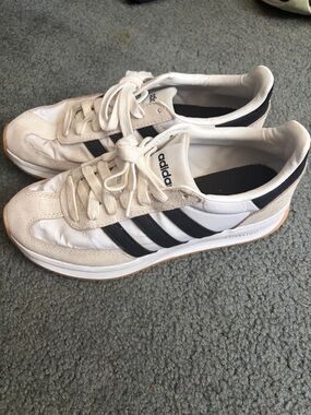 adidas White and Black Retro Runner Sneakers